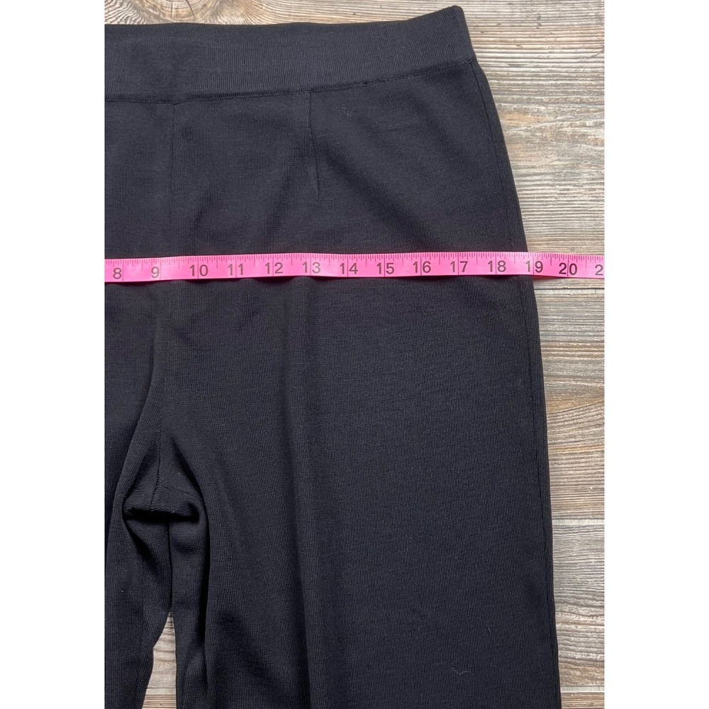 Misook Pants PL Womens Black Classic Knit Stretch Waist Taper Straight Ankle - Picture 6 of 10
